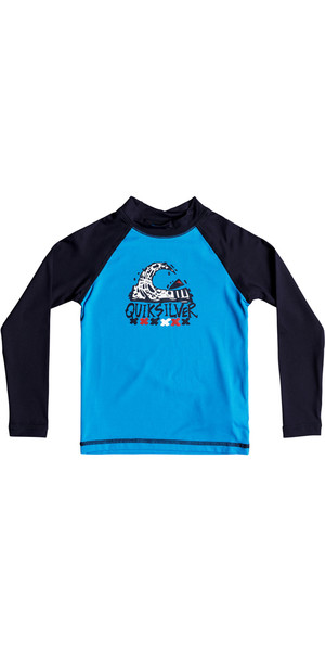 2018 Quiksilver Boys Bubble Dream Long Sleeve Rash Vest BLUE EQKWR03023