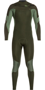 2021 Quiksilver Mens Syncro 3/2mm Chest Zip Wetsuit Dark Ivy / Shade Olive EQYW103085