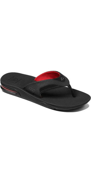 2018 Reef Fanning Bottle Opener Flip Flops BLACK / Red R02026