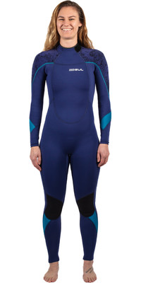 2023 Gul Womens Response 5/3mm GBS Back Zip Wetsuit RE1229-C1 - Blue / Paisley