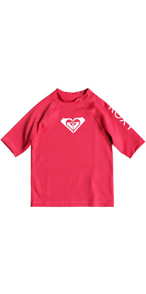 2018 Roxy Toddler Wholehearted Short Sleeve Rash Vest ROUGE RED ERLWR03074