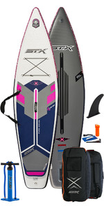 2021 STX Touring Pure 10'4 Inflatable Stand Up Paddle Board Package - Board, Bag, Pump & Leash - Purple / Blue
