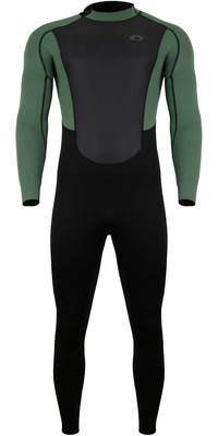 2023 Typhoon Mens Storm3 3/2mm Back Zip Wetsuit 250775 - Black Green