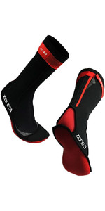 2022 Zone3 2mm Neoprene Swim Socks NA18UNSS108 - Black / Red