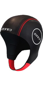 2022 Zone3 4mm Neoprene Swim Cap NA18UNSC108 - Black / Red