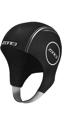 2023 Zone3 Neoprene Swimming Cap NA18UNSC1 - Black / Reflective Silver