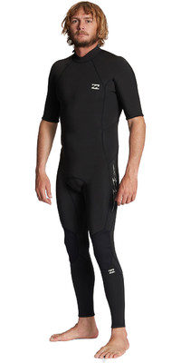 2023 Billabong Mens Absolute 2mm Short Sleeve Back Zip Wetsuit ABYW300110 - Black