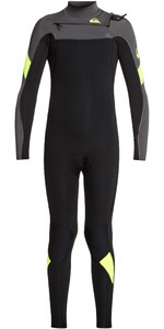 2020 Quiksilver Junior Boys Syncro 3/2mm Chest Zip Wetsuit EQBW103051 - Black / Jet Black