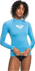 2023 Roxy Womens Whole Hearted Long Sleeve Rash Vest ERJWR03547 - Azure Blue
