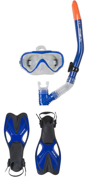 2019 Gul Tarpon JUNIOR Mask / Snorkel & Fin SET in Blue / Black GD0004
