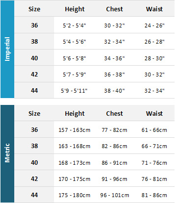 Typhoon Womens Wetsuits 19 0 Size Chart